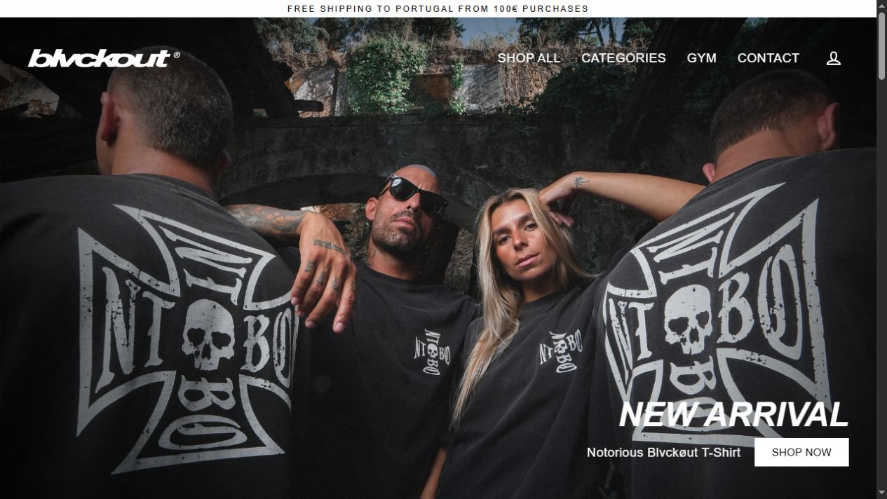 Prévia da página inicial do projeto BLVCKOUT Culture
