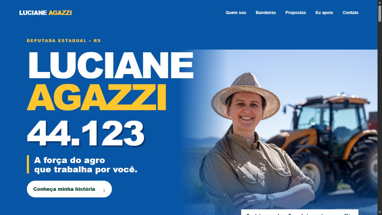 Prévia da página inicial do projeto Luciane Agazzi